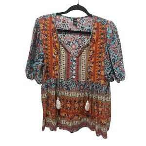 Shein Bohemian Floral Women's Top